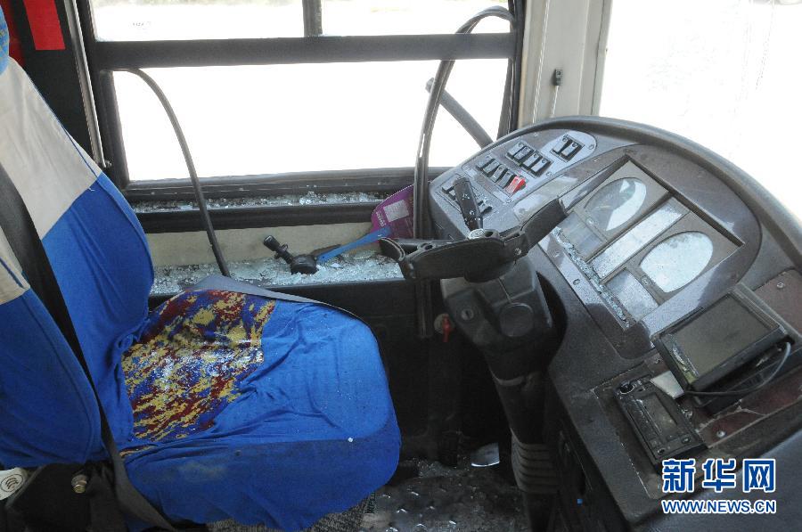 　事發(fā)公交車駕駛室（8月20日攝）。