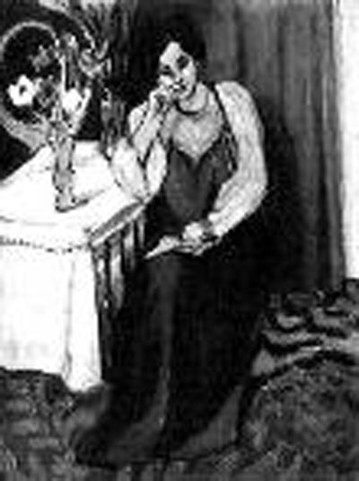 馬蒂斯的《穿著黃、白服裝閱讀的女孩》