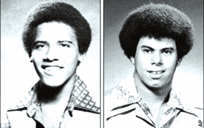 奧巴馬（左）與卡庫嘎瓦（右）高中紀念冊中的照片，當時他們非常要好。