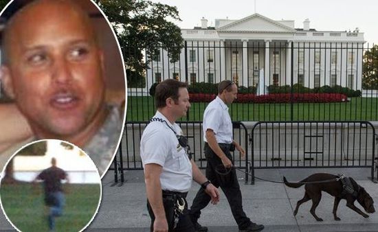 右上圖為岡薩雷斯，右下圖為他跑向白宮。