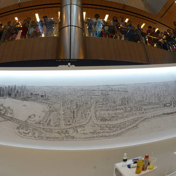 自閉畫(huà)家手繪新加坡