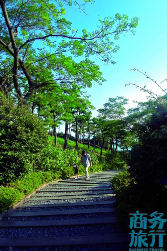 很多父母會(huì)帶著孩子在步行道漫步。