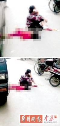 　媽媽哭著坐在旁邊打電話，孩子的爸爸還在三門峽打工。