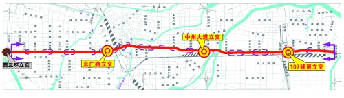 隴海路高架快速通道示意圖 隴海路高架快速通道示意圖