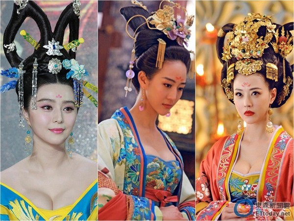 范冰冰、張鈞甯、周海媚，在《武媚娘》中爆乳演出