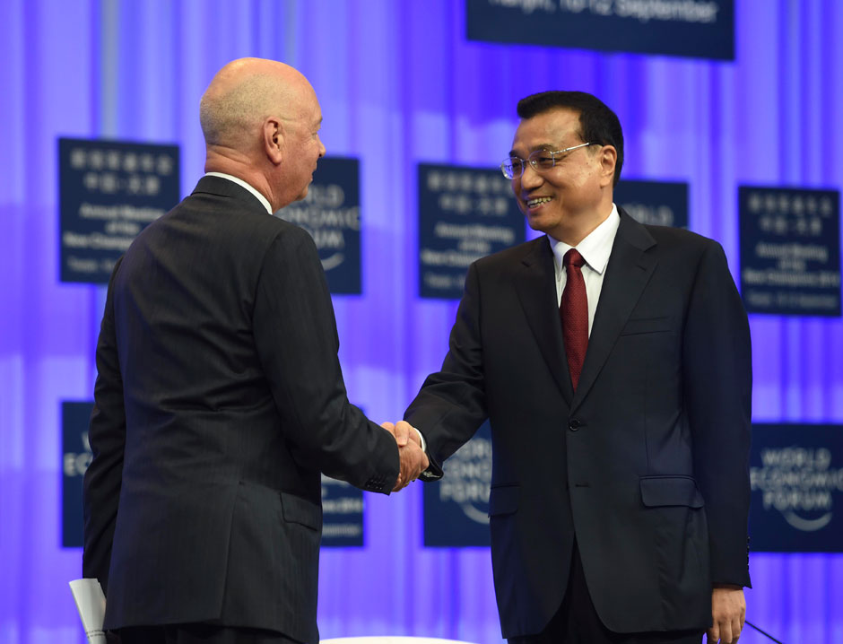 李克強(qiáng)總理出席夏季達(dá)沃斯論壇并發(fā)表開(kāi)幕式致辭。