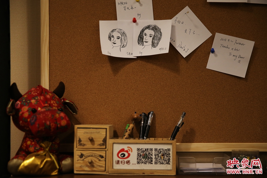 書店內(nèi)留言板一角。